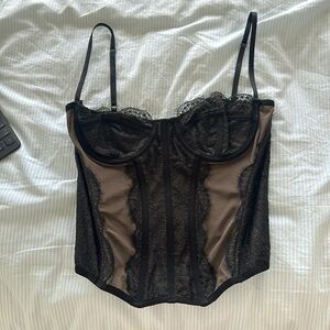 URBAN OUTFITTERS BLACK CORSET TOP SIZE MEDIUM
